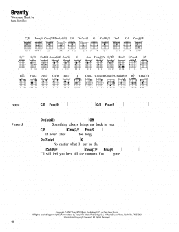 page one of Gravity (Guitar Chords/Lyrics)