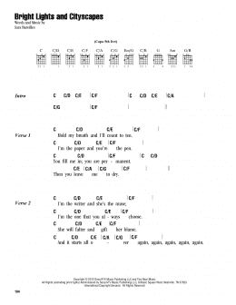 page one of Bright Lights And Cityscapes (Guitar Chords/Lyrics)