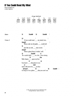 page one of If You Could Read My Mind (Guitar Chords/Lyrics)