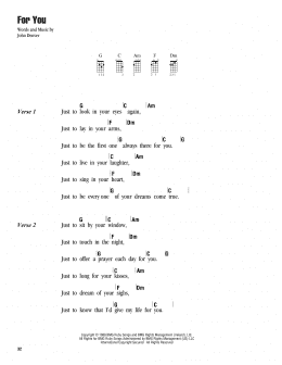 page one of For You (Ukulele Chords/Lyrics)