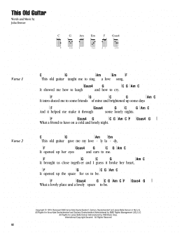 page one of This Old Guitar (Ukulele Chords/Lyrics)