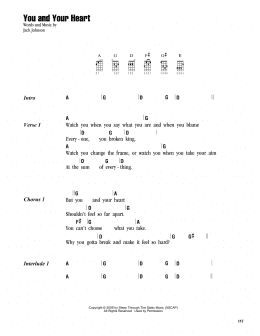 page one of You And Your Heart (Ukulele Chords/Lyrics)