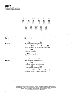 page one of Lucky (Ukulele Chords/Lyrics)