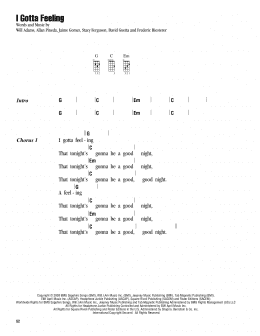 page one of I Gotta Feeling (Ukulele Chords/Lyrics)