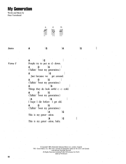 page one of My Generation (Ukulele Chords/Lyrics)