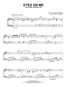 page one of Eyes On Me (from Final Fantasy VIII) (Piano Solo)