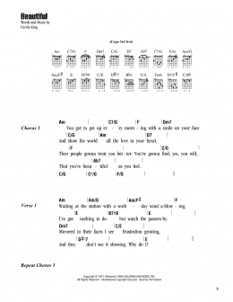 page one of Beautiful (Guitar Chords/Lyrics)