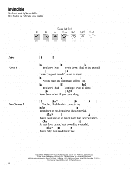 page one of Invincible (Guitar Chords/Lyrics)