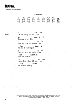 page one of Rainbow (Guitar Chords/Lyrics)