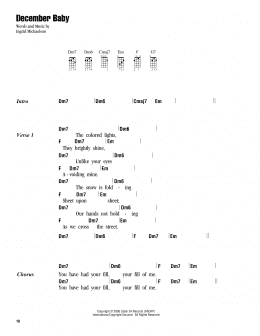 page one of December Baby (Ukulele Chords/Lyrics)