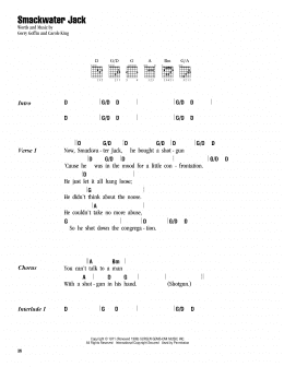 page one of Smackwater Jack (Guitar Chords/Lyrics)