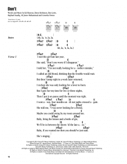 page one of Don't (Guitar Chords/Lyrics)