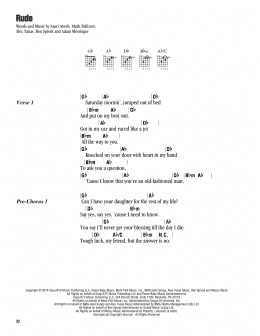 page one of Rude (Guitar Chords/Lyrics)