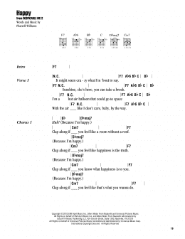 page one of Happy (Guitar Chords/Lyrics)