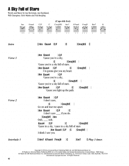 page one of A Sky Full Of Stars (Guitar Chords/Lyrics)