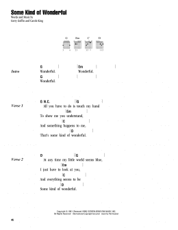 page one of Some Kind Of Wonderful (Guitar Chords/Lyrics)