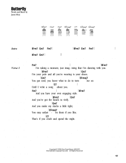 page one of Butterfly (Ukulele Chords/Lyrics)