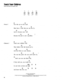 page one of Teach Your Children (Ukulele Chords/Lyrics)