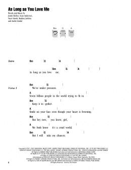 page one of As Long As You Love Me (Guitar Chords/Lyrics)