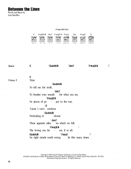 page one of Between The Lines (Guitar Chords/Lyrics)