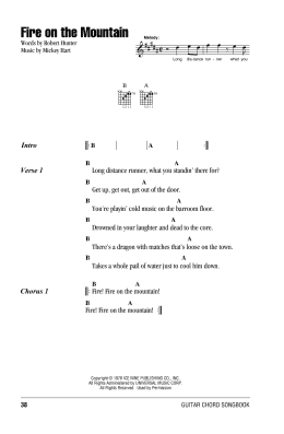 page one of Fire On The Mountain (Guitar Chords/Lyrics)