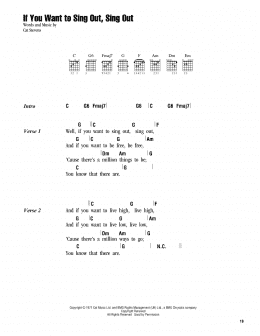 page one of If You Want To Sing Out, Sing Out (Guitar Chords/Lyrics)