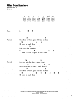 page one of Miles From Nowhere (Guitar Chords/Lyrics)