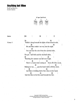 page one of Anything But Mine (Guitar Chords/Lyrics)