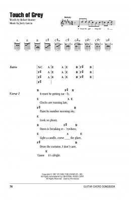 page one of Touch Of Grey (Guitar Chords/Lyrics)