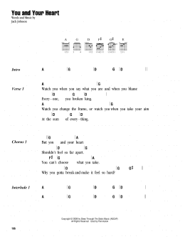 page one of You And Your Heart (Guitar Chords/Lyrics)