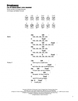 page one of Breakaway (Guitar Chords/Lyrics)