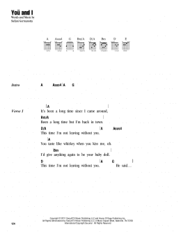 page one of You And I (Guitar Chords/Lyrics)