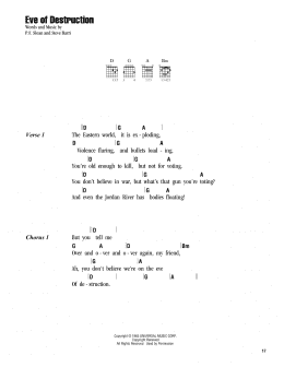 page one of Eve Of Destruction (Guitar Chords/Lyrics)