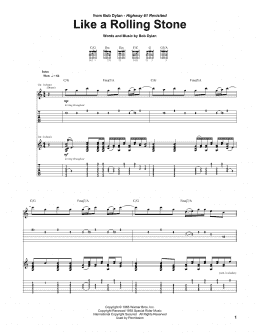 page one of Like A Rolling Stone (Guitar Tab)