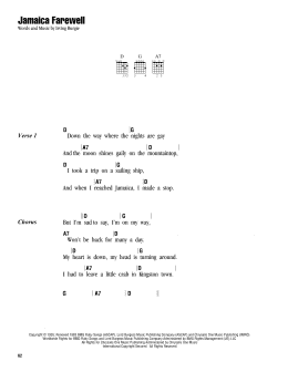 page one of Jamaica Farewell (Guitar Chords/Lyrics)