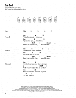 page one of Our God (Guitar Chords/Lyrics)