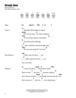 page one of Already Gone (Guitar Chords/Lyrics)