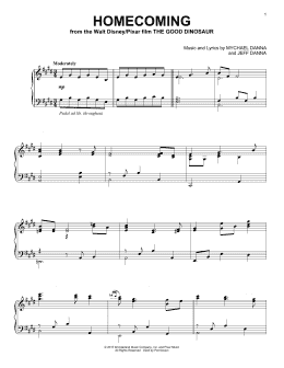 page one of Homecoming (Piano Solo)