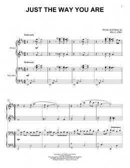 page one of Just The Way You Are (Piano Duet)