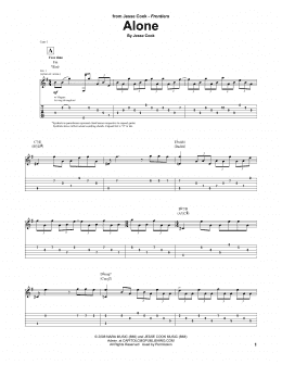 page one of Alone (Guitar Tab)