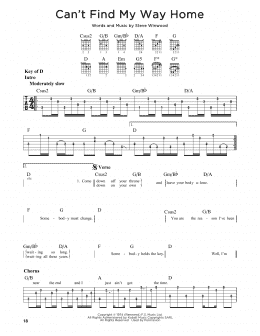 page one of Can't Find My Way Home (Guitar Cheat Sheet)