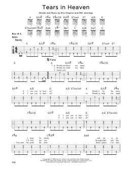 page one of Tears In Heaven (Guitar Cheat Sheet)