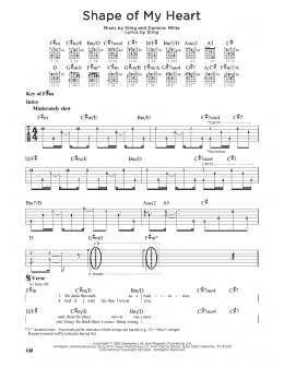 page one of Shape Of My Heart (Guitar Cheat Sheet)