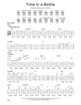 page one of Time In A Bottle (Guitar Cheat Sheet)