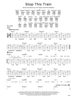 page one of Stop This Train (Guitar Cheat Sheet)