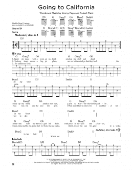 page one of Going To California (Guitar Cheat Sheet)