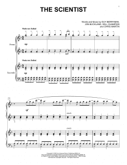 page one of The Scientist (Piano Duet)