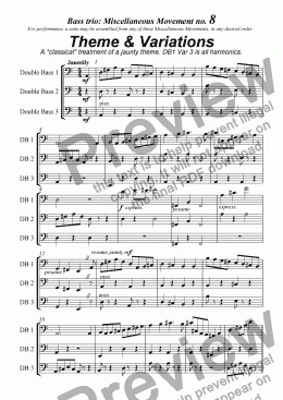 page one of Miscellaneous Movement no 8 'Theme & Variations'