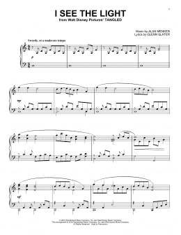 page one of I See The Light (from Tangled) (Piano Solo)