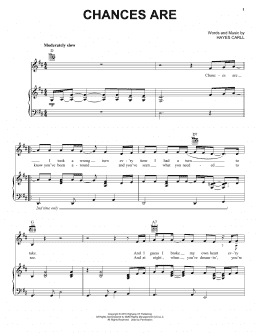 page one of Chances Are (Piano, Vocal & Guitar Chords (Right-Hand Melody))